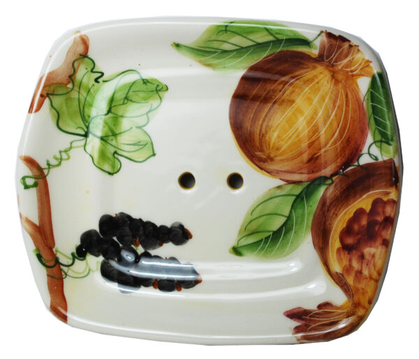 Porta sapone in ceramica dipinto a mano 12x14